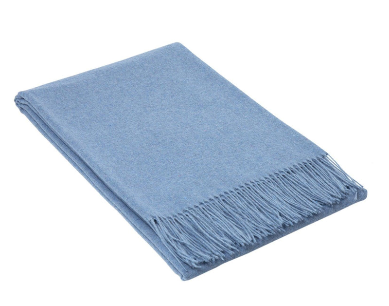Paddington Throw - Fine Wool Blend - Blue - John Cootes