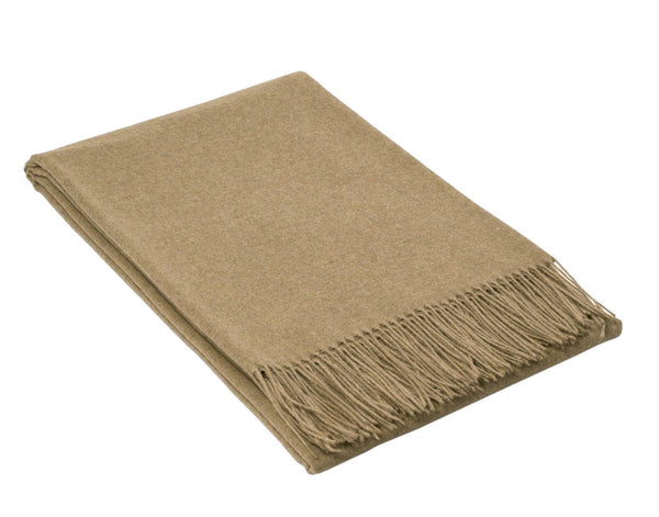 Paddington Throw - Fine Wool Blend - Camel - John Cootes