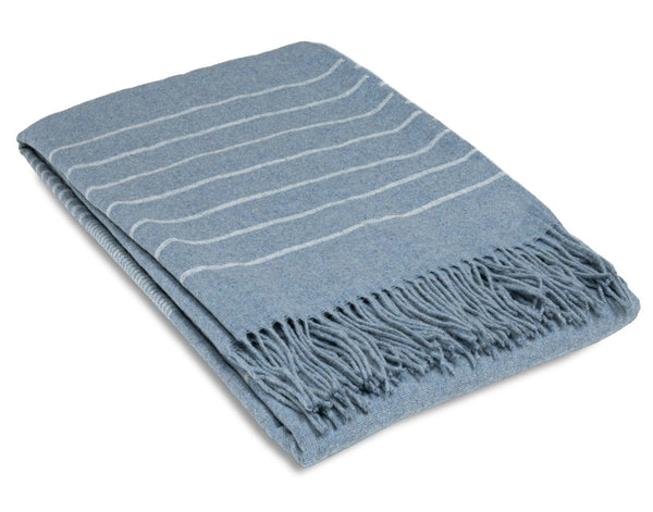 Paddington Throw - Fine Wool Blend - Forever Blue - John Cootes