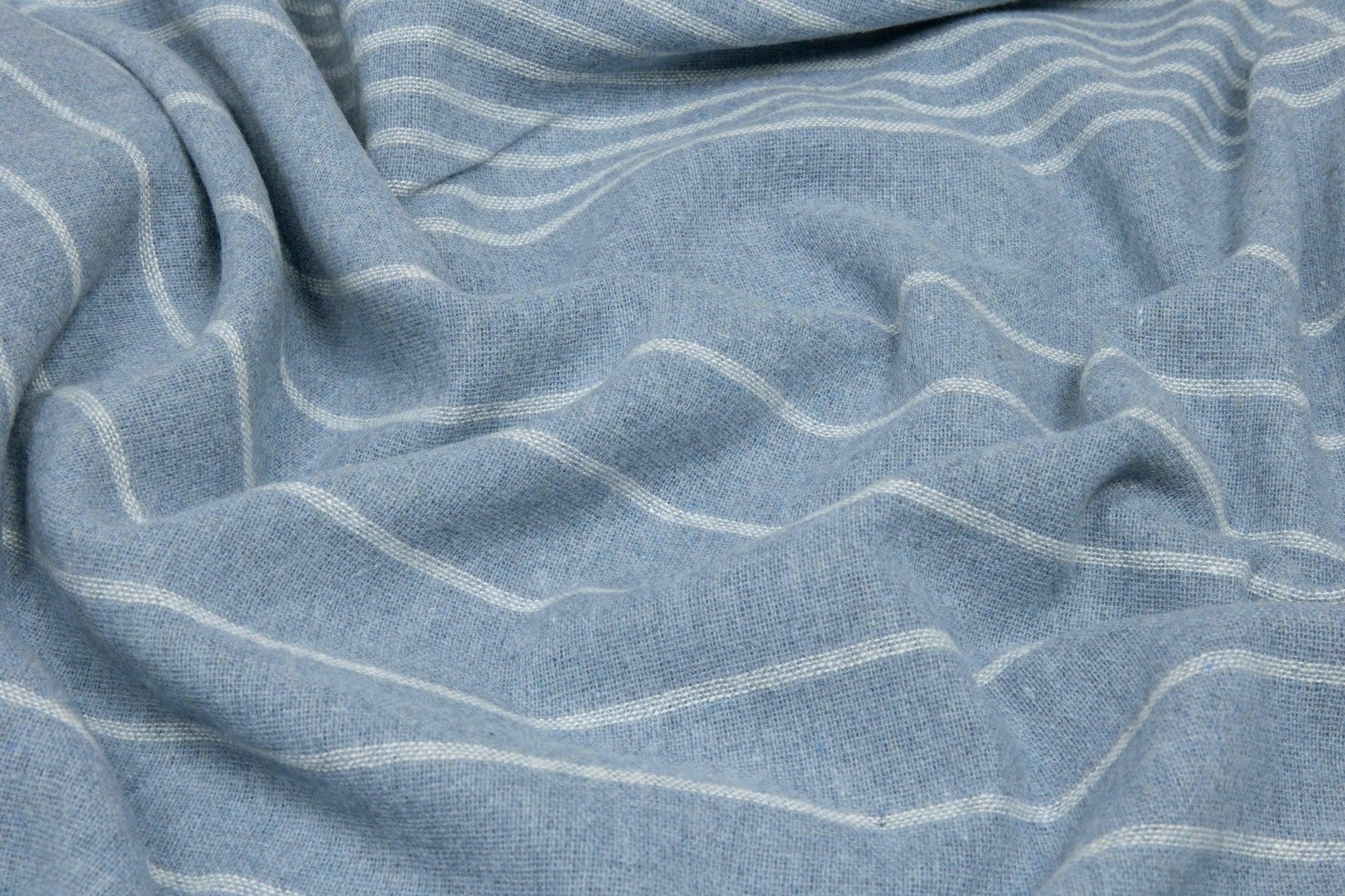 Paddington Throw - Fine Wool Blend - Forever Blue - John Cootes