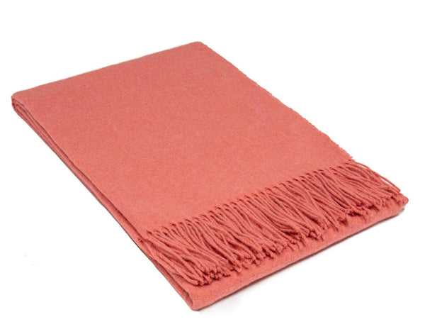 Paddington Throw - Fine Wool Blend - Peach - John Cootes