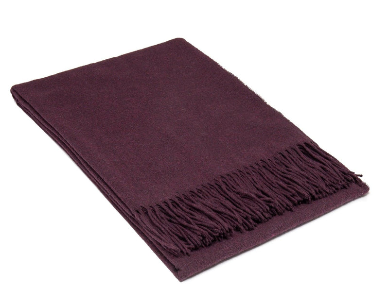 Paddington Throw - Fine Wool Blend - Plum - John Cootes