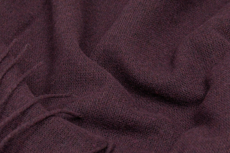 Paddington Throw - Fine Wool Blend - Plum - John Cootes