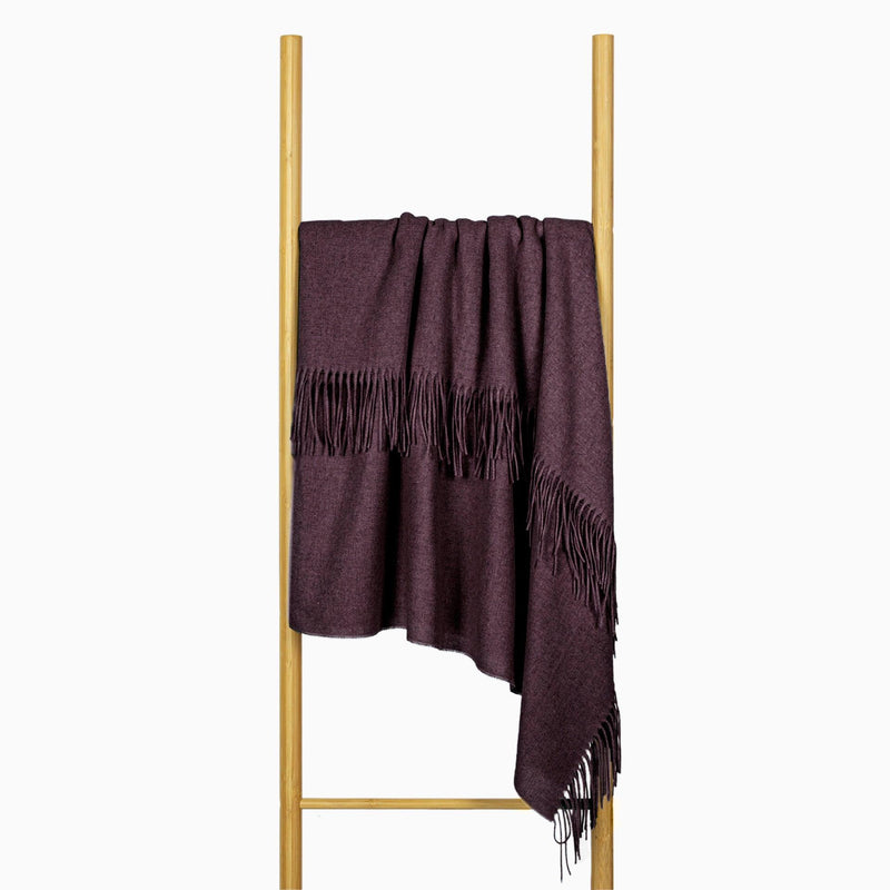 Paddington Throw - Fine Wool Blend - Plum - John Cootes