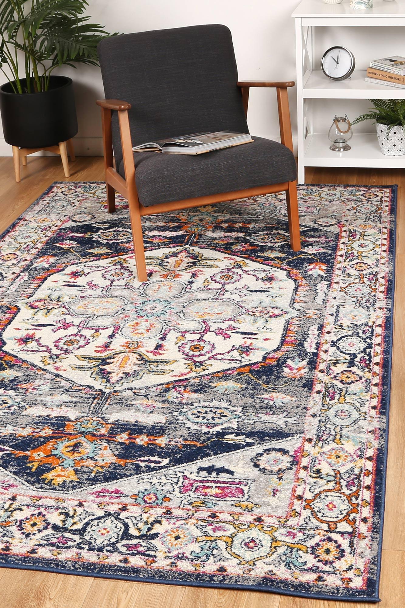 Palermo Catania Navy Rug 240x330cm - John Cootes