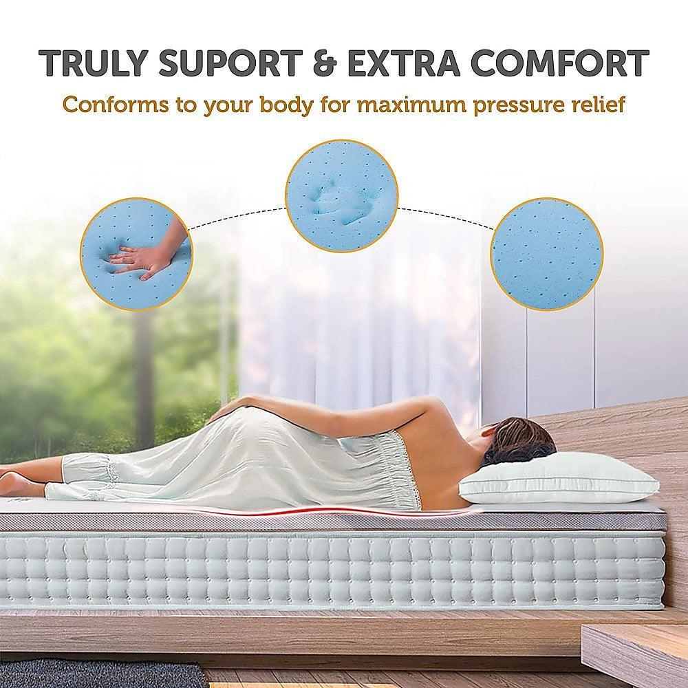 Palermo Double Memory Foam Mattress Topper Cooling Gel Infused CertiPUR Approved - John Cootes