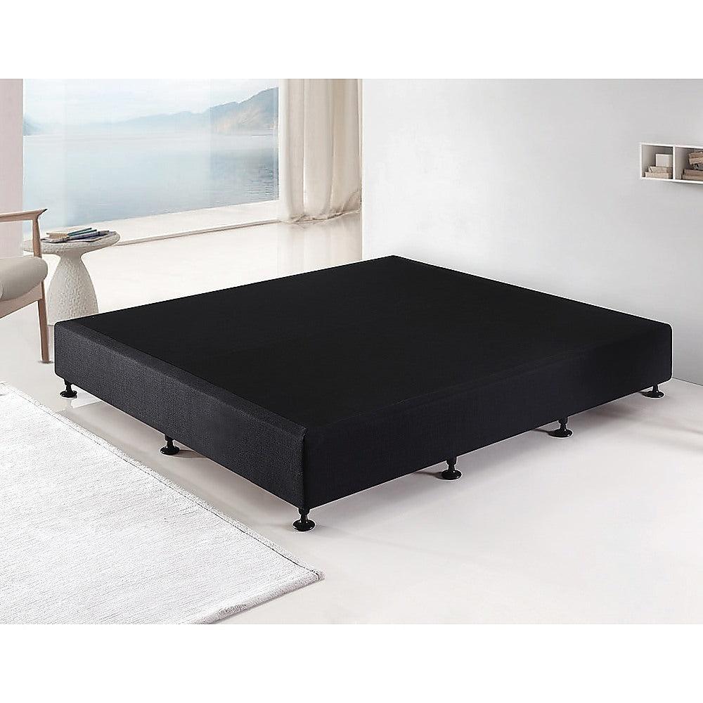 Palermo King Ensemble Bed Base Midnight Black Linen Fabric - John Cootes