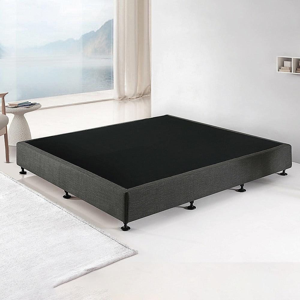 Palermo King Ensemble Bed Base Platinum Graphite Linen Fabric - John Cootes