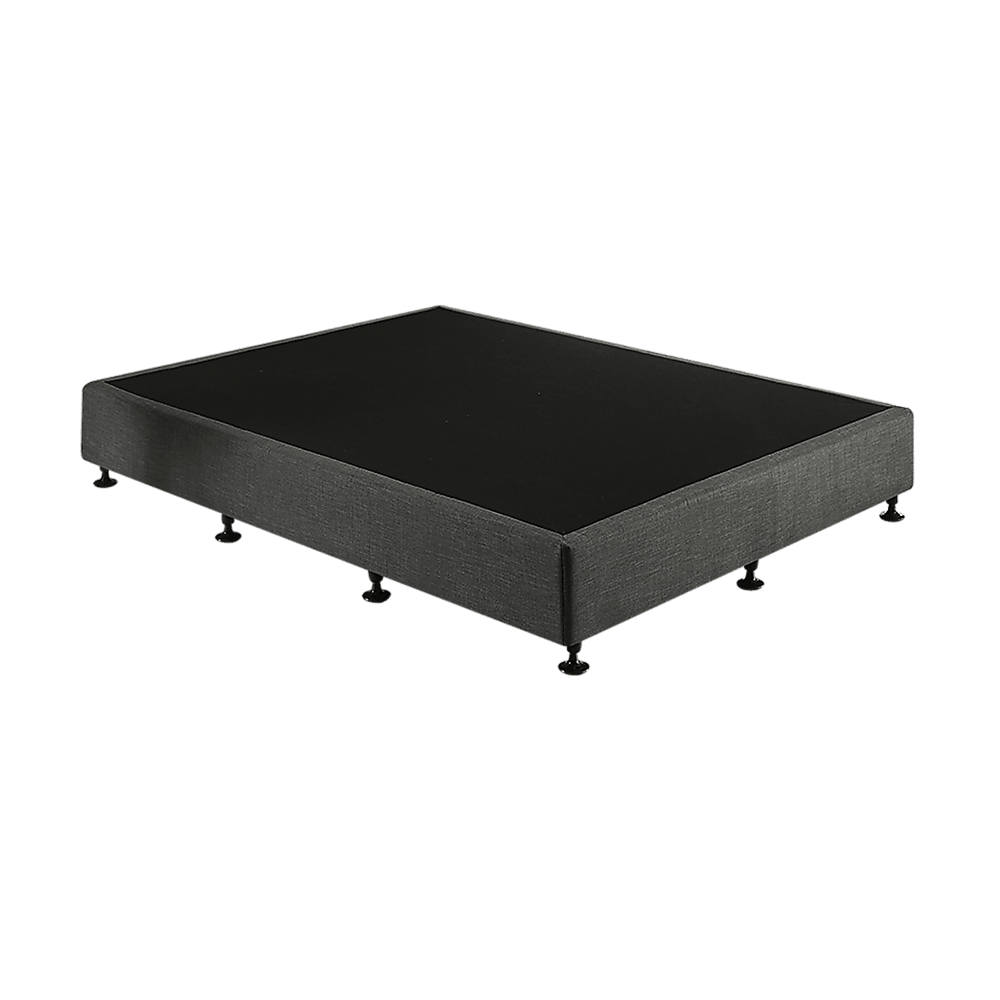 Palermo King Single Ensemble Bed Base Platinum Graphite Linen Fabric - John Cootes