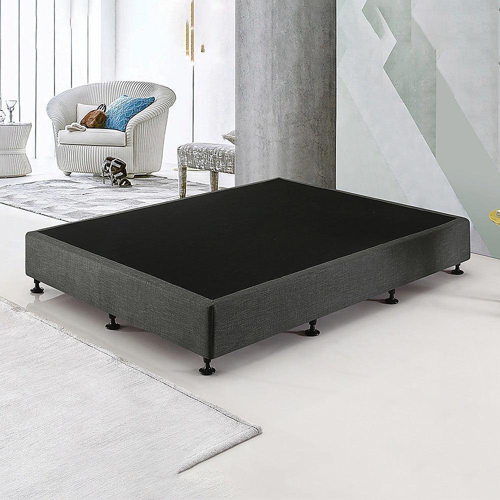 Palermo King Single Ensemble Bed Base Platinum Graphite Linen Fabric - John Cootes