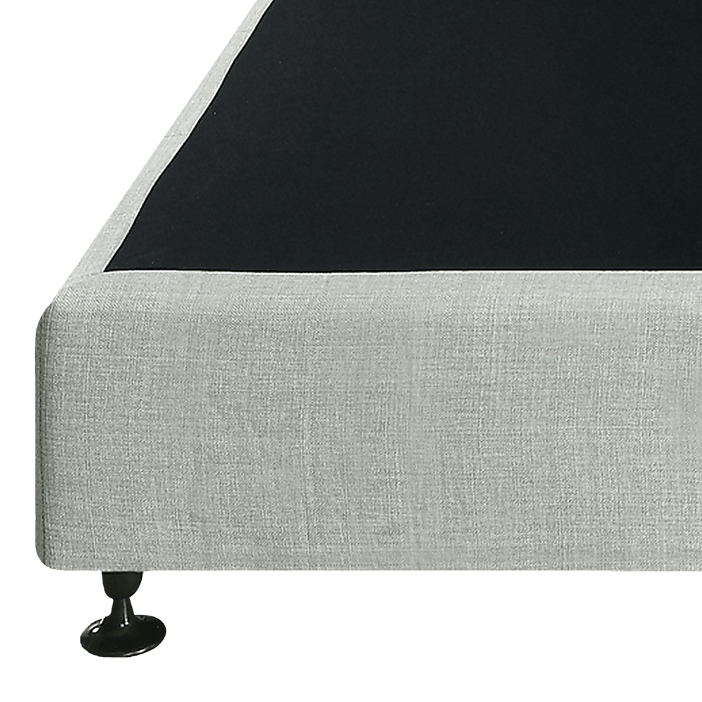 Palermo King Single Ensemble Bed Base Platinum Light Grey Linen Fabric - John Cootes