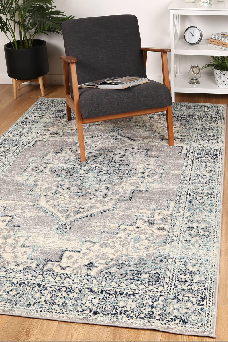 Palermo Simeto Blue Rug 240x330cm - John Cootes