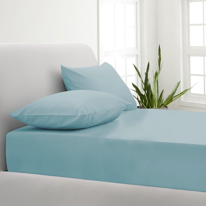 Park Avenue 1000TC Cotton Blend Sheet & Pillowcases Set Hotel Quality Bedding - Single - Mist - John Cootes