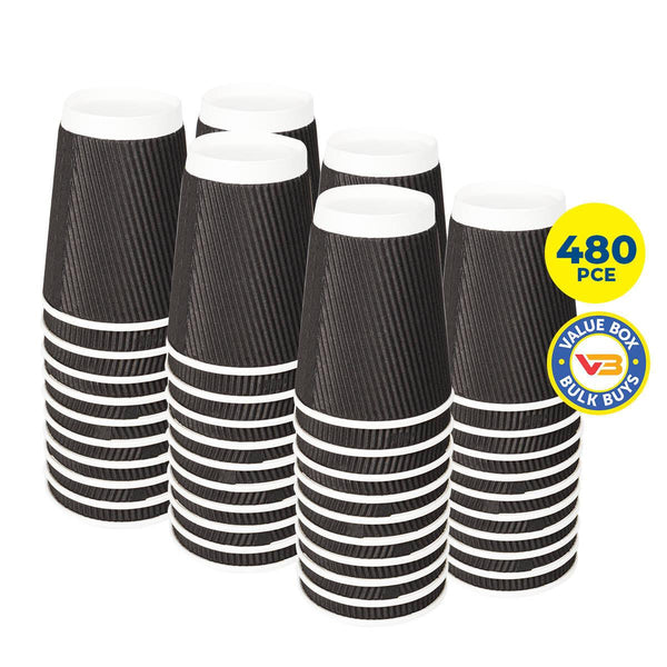 Party Central 480PCE Disposable Coffee Cups Microwave Safe 230ml - John Cootes