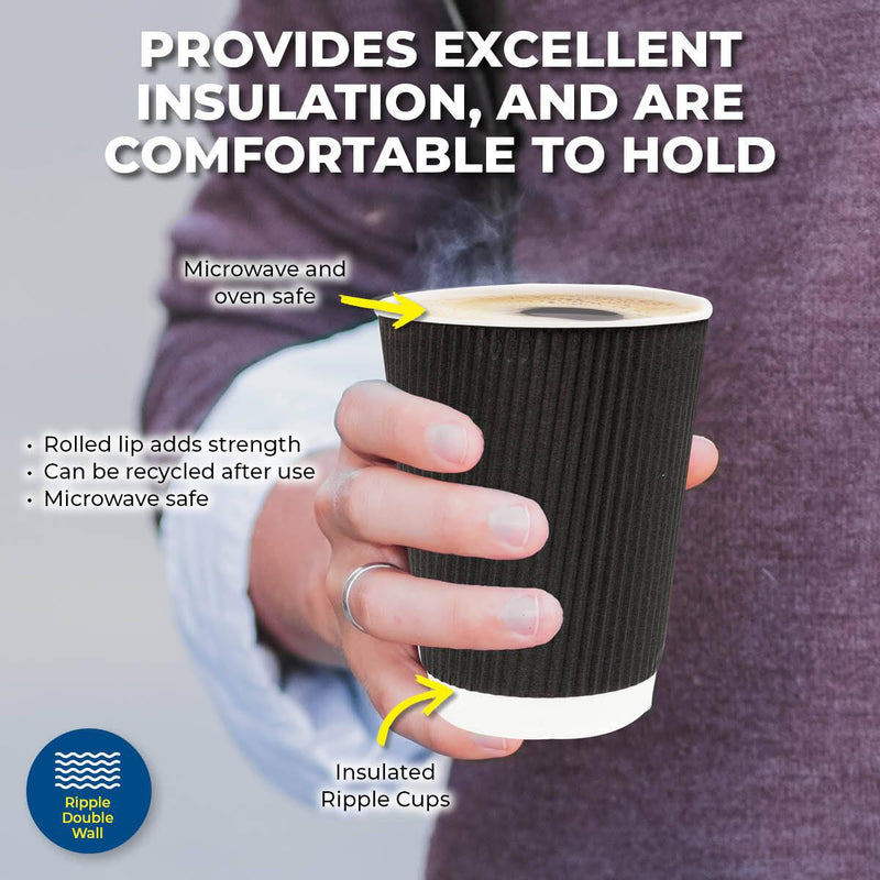 Party Central 480PCE Disposable Coffee Cups Microwave Safe 230ml - John Cootes