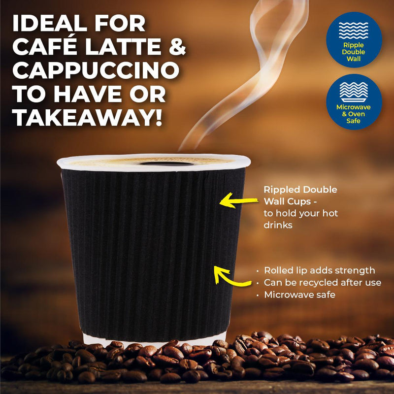 Party Central 576PCE Disposable Coffee Cups Double Wall Microwave Safe 110ml - John Cootes