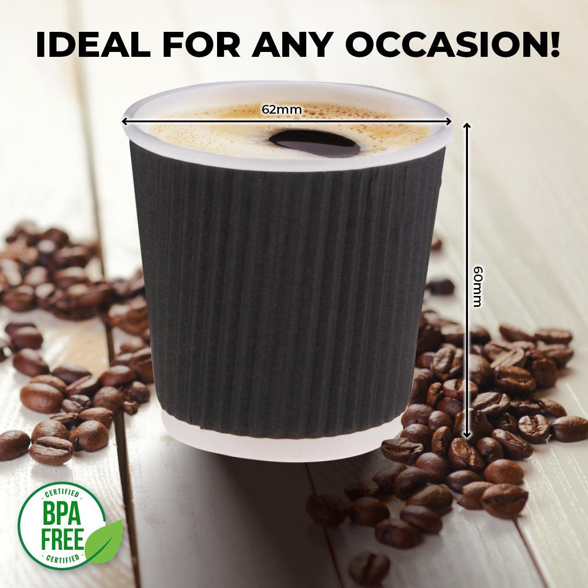 Party Central 576PCE Disposable Coffee Cups Double Wall Microwave Safe 110ml - John Cootes