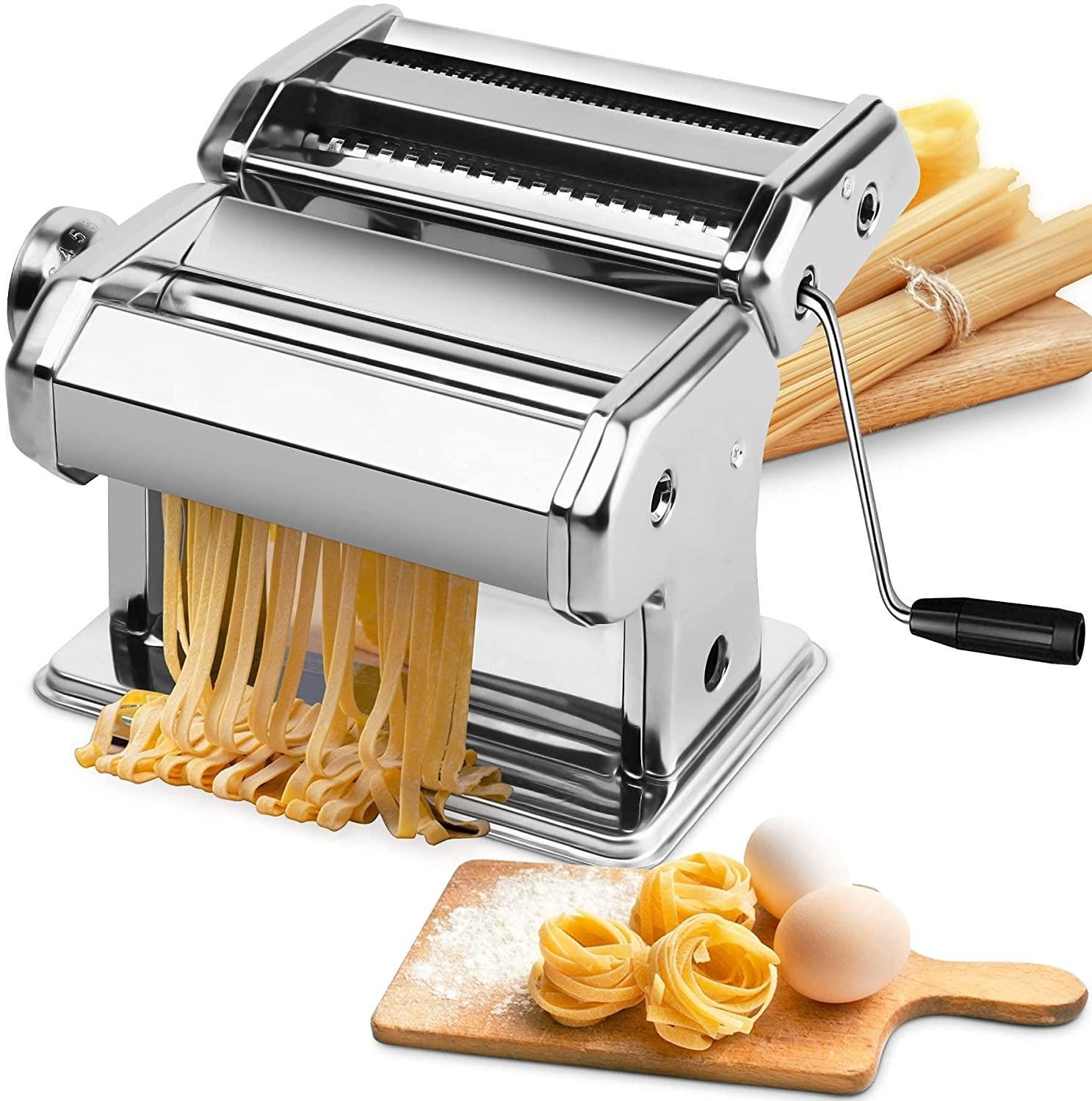 Pasta Maker Manual Steel Machine with 8 Adjustable Thickness Settings - John Cootes