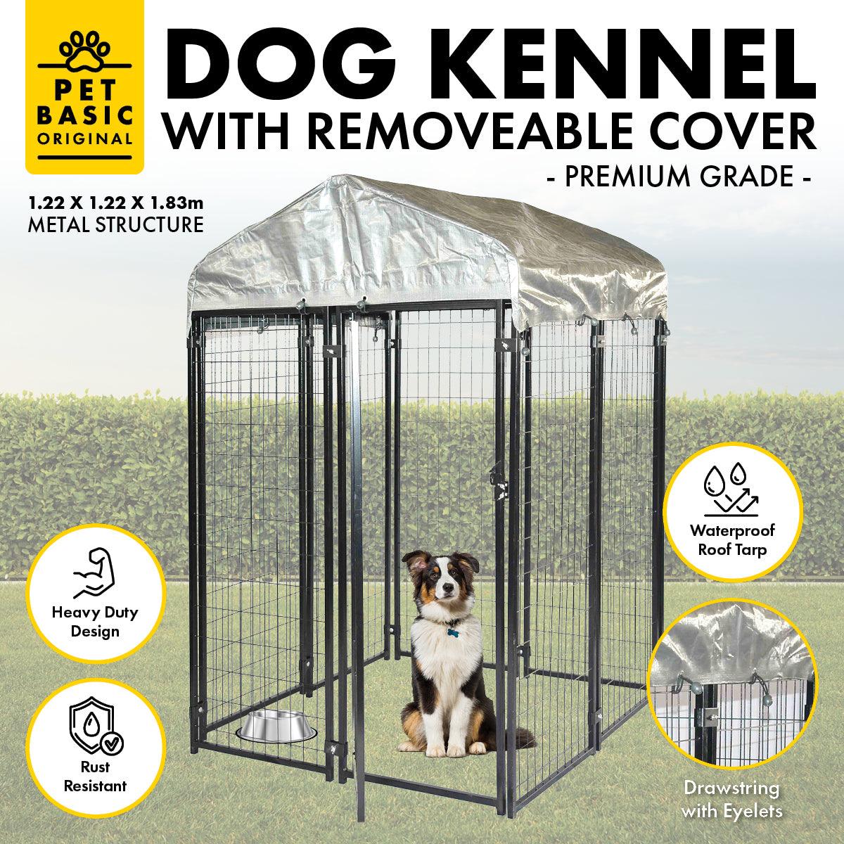 Pet Basic 1.83 x 1.22 x 1.22m Dog Kennel Enclosure Waterproof Lockable Gate - John Cootes