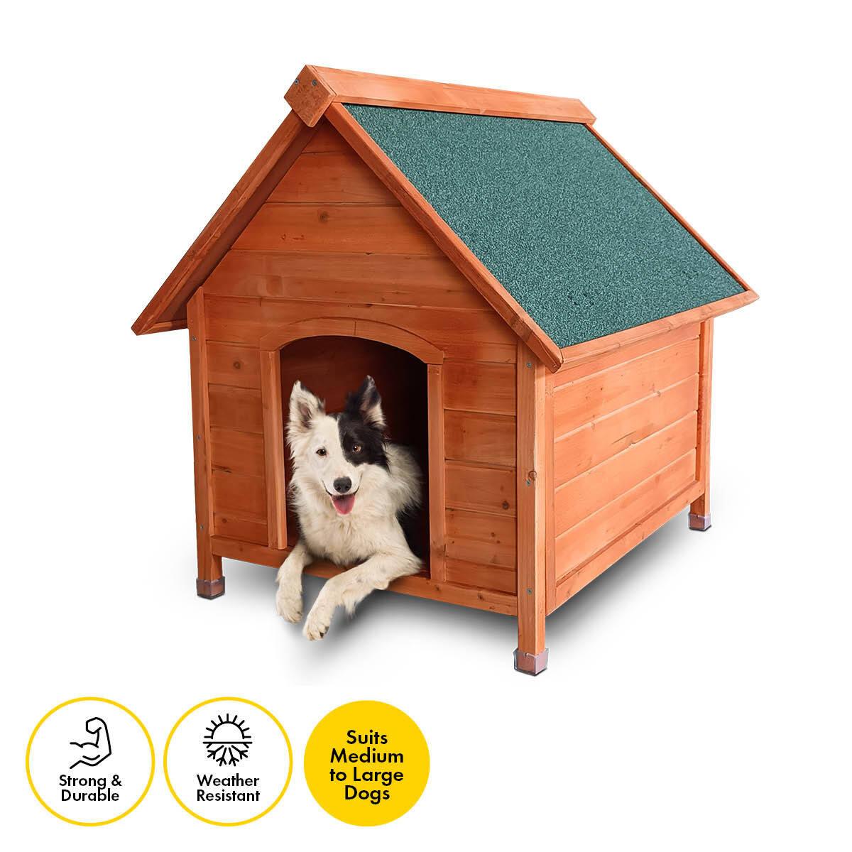 Pet Basic Dog Kennel A Frame Weather Resistant Timber Elevated Base 103cm - John Cootes