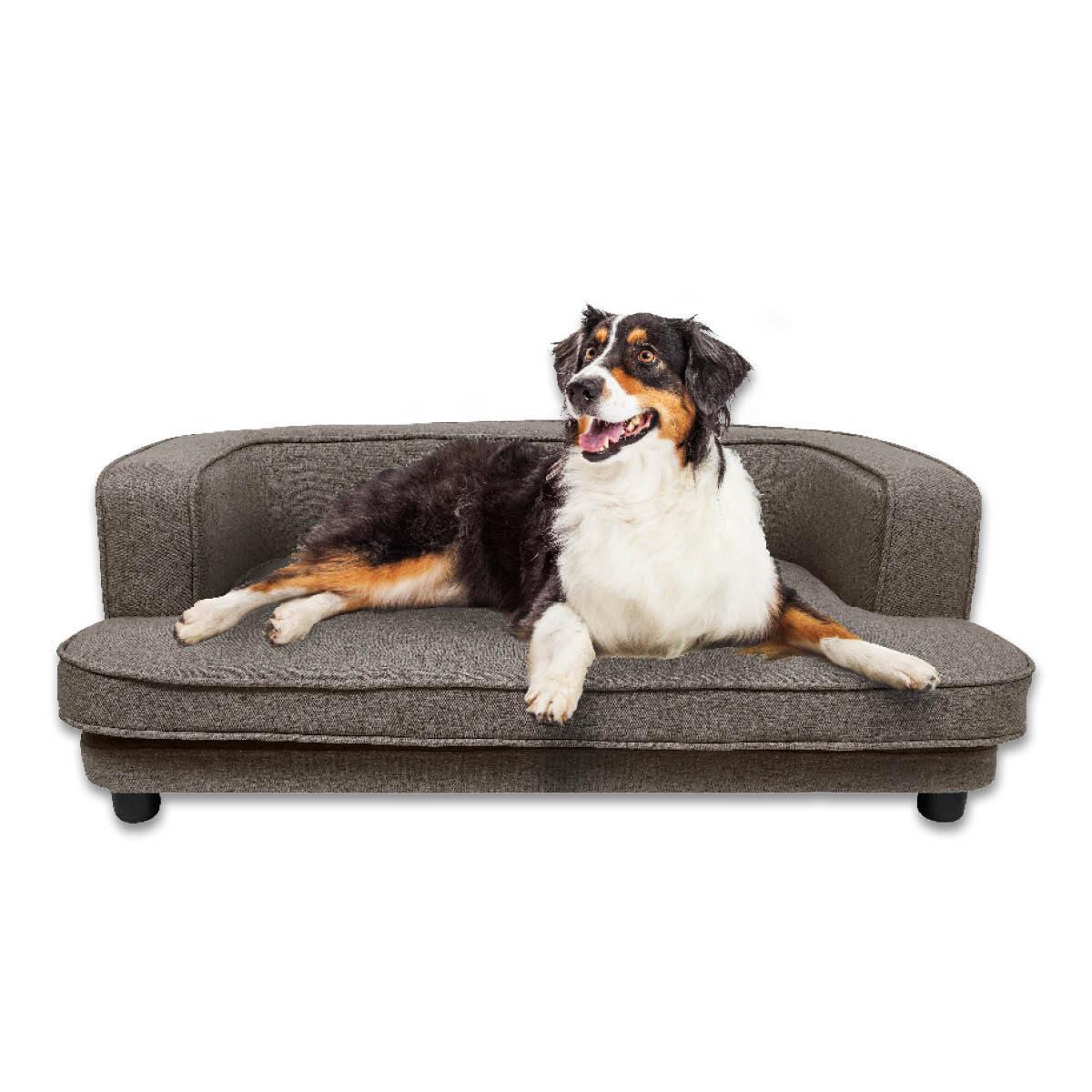 Pet Basic Pet Sofa Bed Stylish Luxurious Sturdy Washable Fabric Brown 98cm - John Cootes