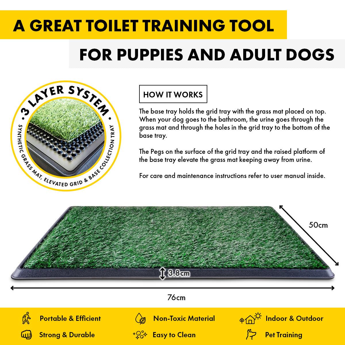 Pet Basic Portable Dog Potty Trainer 3 Layer System Odour Resistant 76 x 50cm - John Cootes