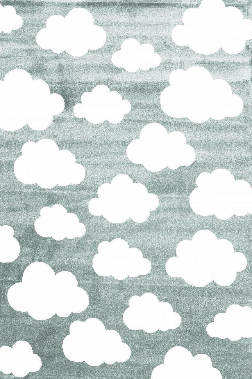 Piccolo Aqua White Cloud Kids Rug 120x170cm - John Cootes