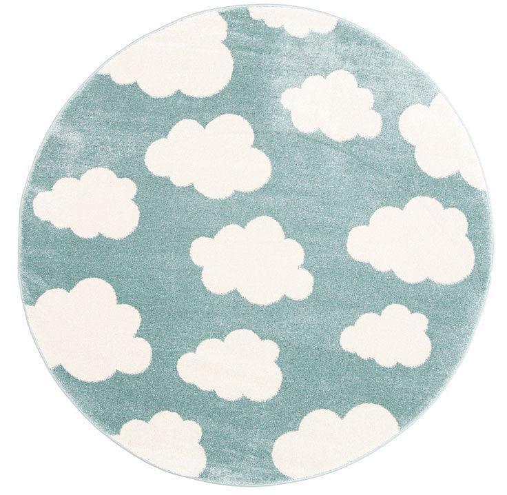 Piccolo Aqua White Cloud Kids Rug 120x170cm - John Cootes