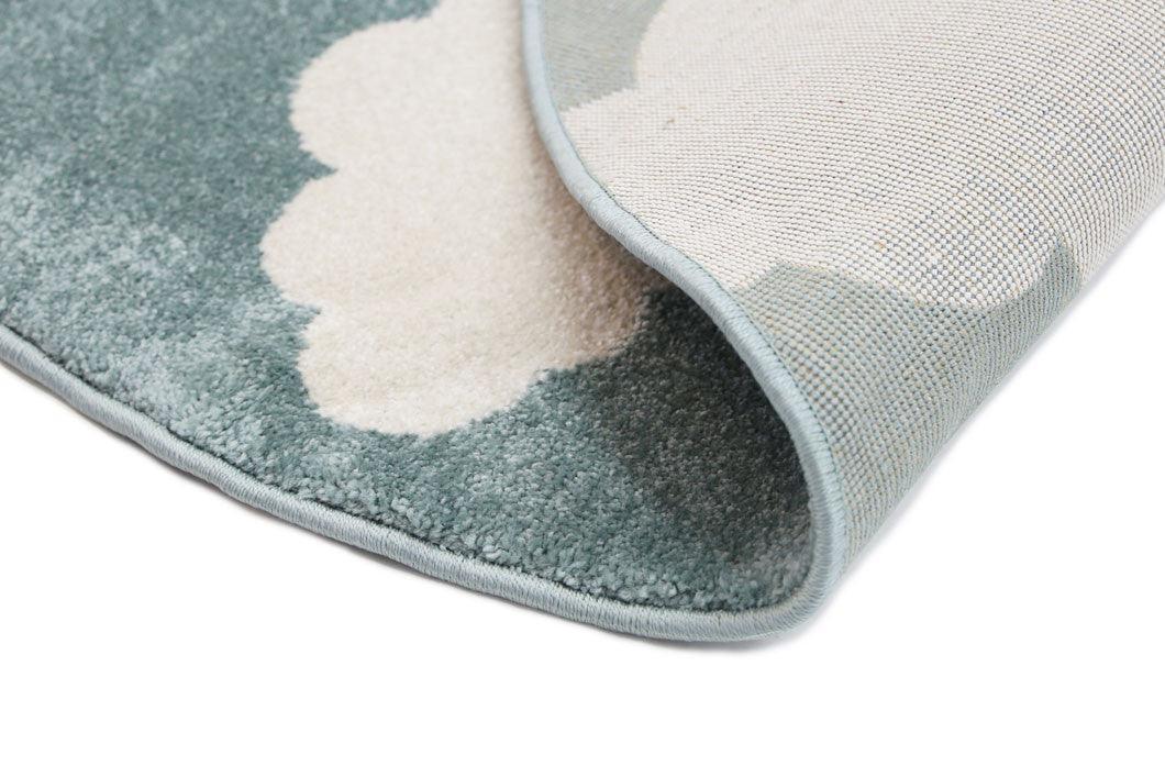 Piccolo Aqua White Cloud Kids Rug 120x170cm - John Cootes