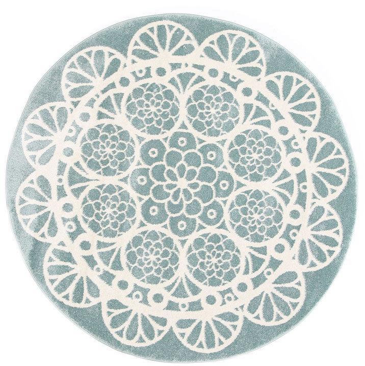 Piccolo Aqua White Doily Kids Rug 120x170cm - John Cootes