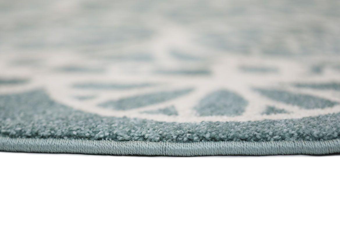 Piccolo Aqua White Doily Kids Rug 133x133cm Round - John Cootes