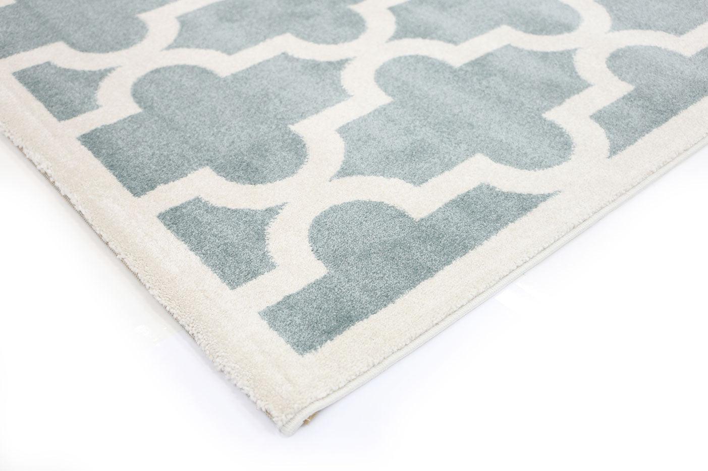 Piccolo Aqua White Lattice Pattern Kids Rug 120x170cm - John Cootes