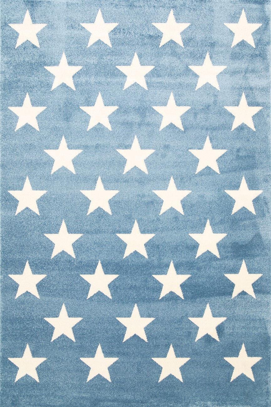 Piccolo Blue and White Stars Kids Rug 120x170cm - John Cootes