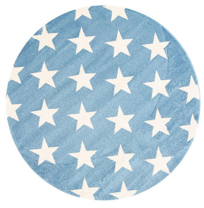 Piccolo Blue and White Stars Kids Rug 120x170cm - John Cootes