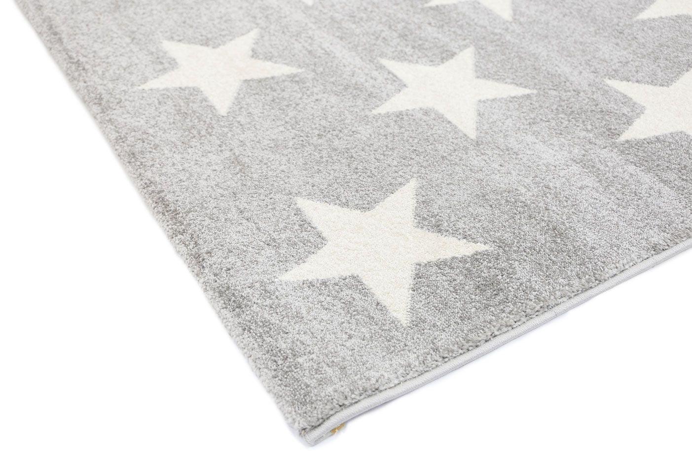Piccolo Charcoal and White Stars Kids Rug 160x230cm - John Cootes