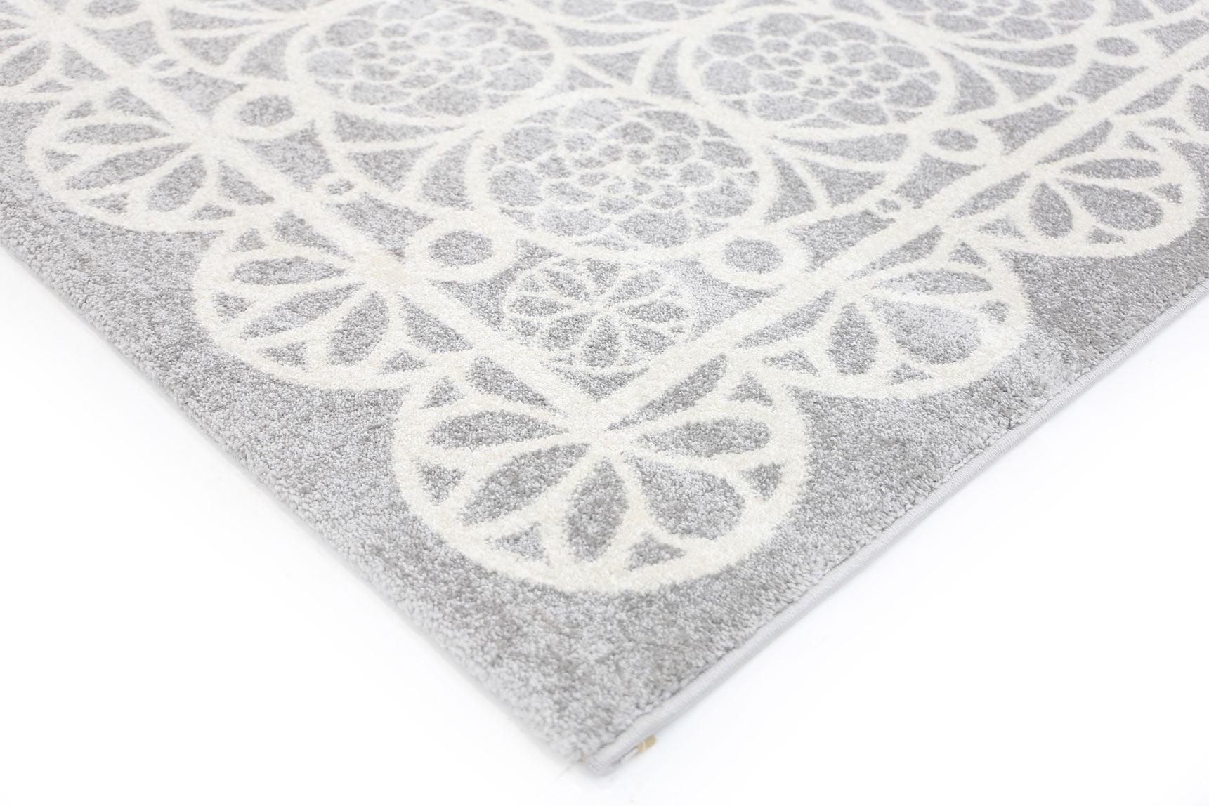 Piccolo Grey and White Doily Kids Rug 120x170cm - John Cootes