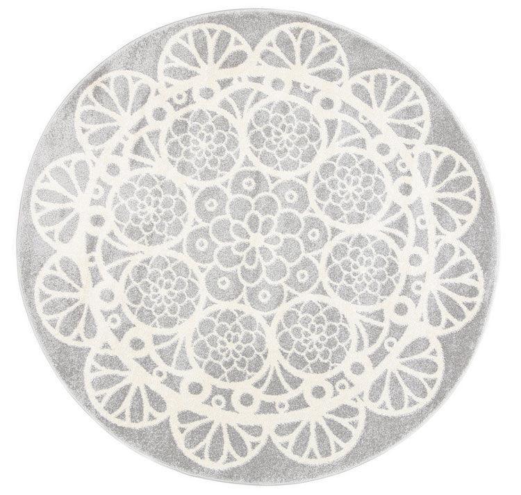 Piccolo Grey and White Doily Kids Rug 120x170cm - John Cootes