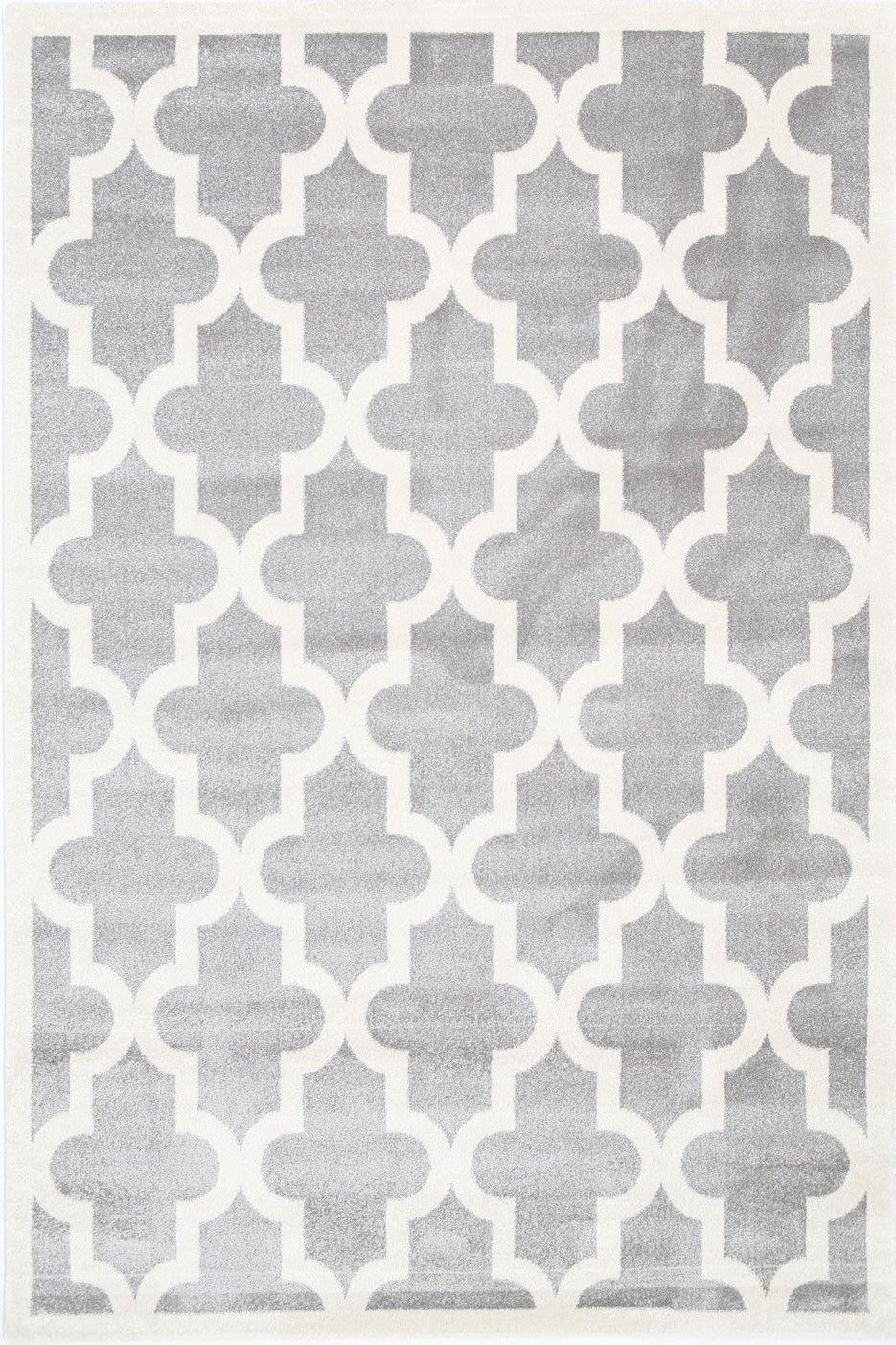 Piccolo Light Grey and White Lattice Pattern Kids Rug 160x230cm - John Cootes
