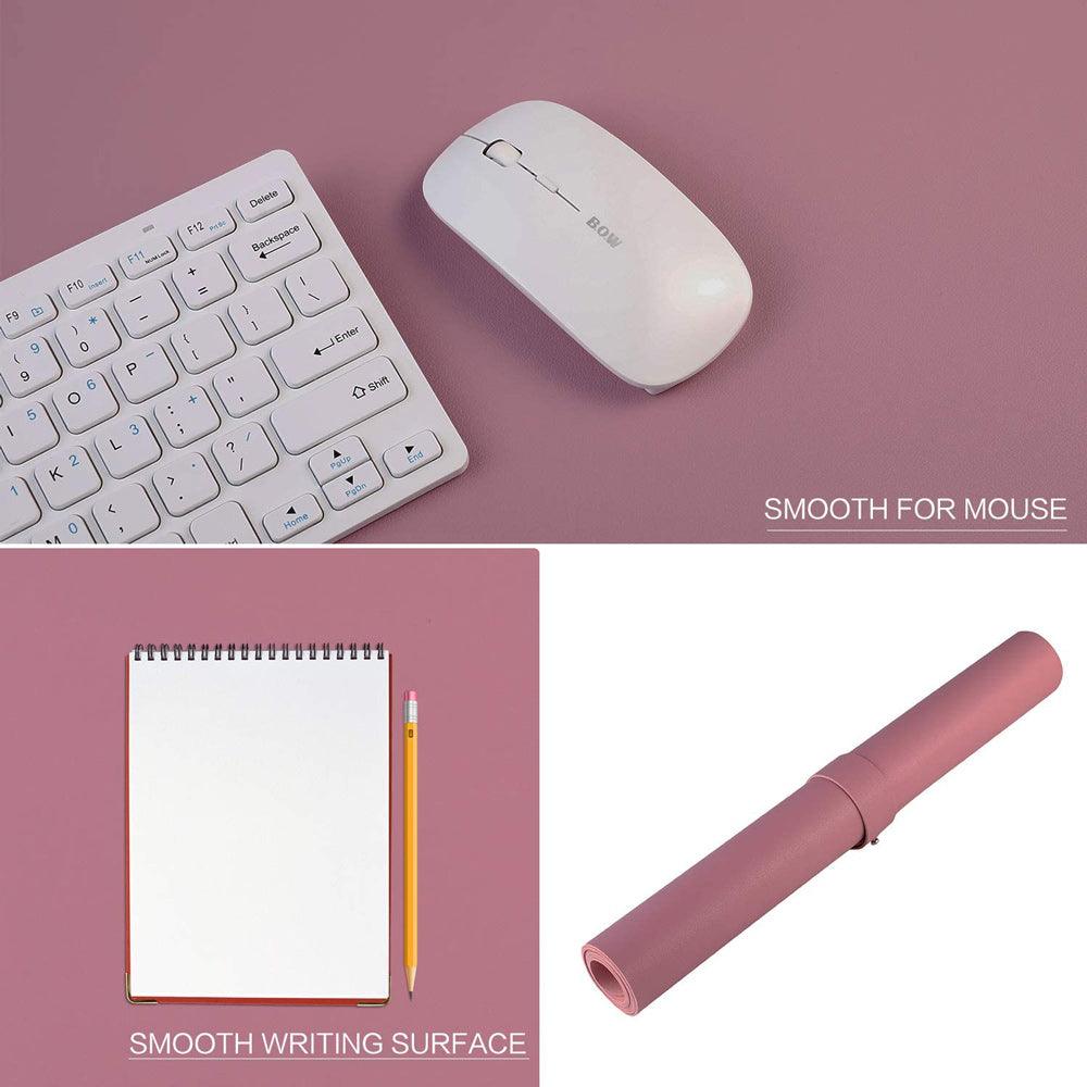 Pink 120cm*60cm Dual Side Office Desk Pad Waterproof PU Leather Computer Mouse Pad - John Cootes