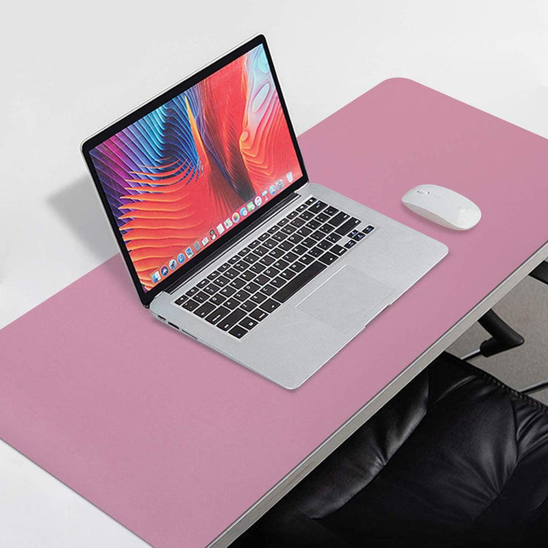 Pink 120cm*60cm Dual Side Office Desk Pad Waterproof PU Leather Computer Mouse Pad - John Cootes