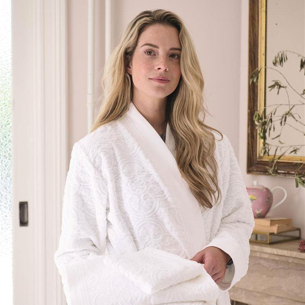 PIP Studio Mosaic de Pip White Cotton Bathrobe Medium - John Cootes