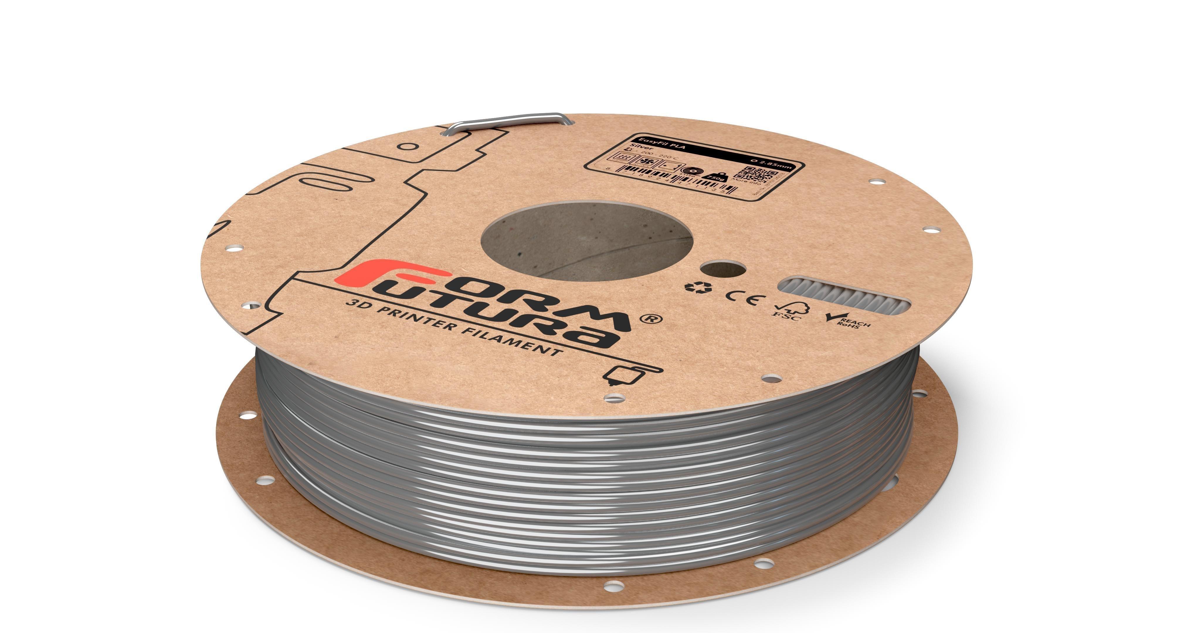 PLA Filament EasyFil PLA 2.85mm Silver 750 gram 3D Printer Filament - John Cootes