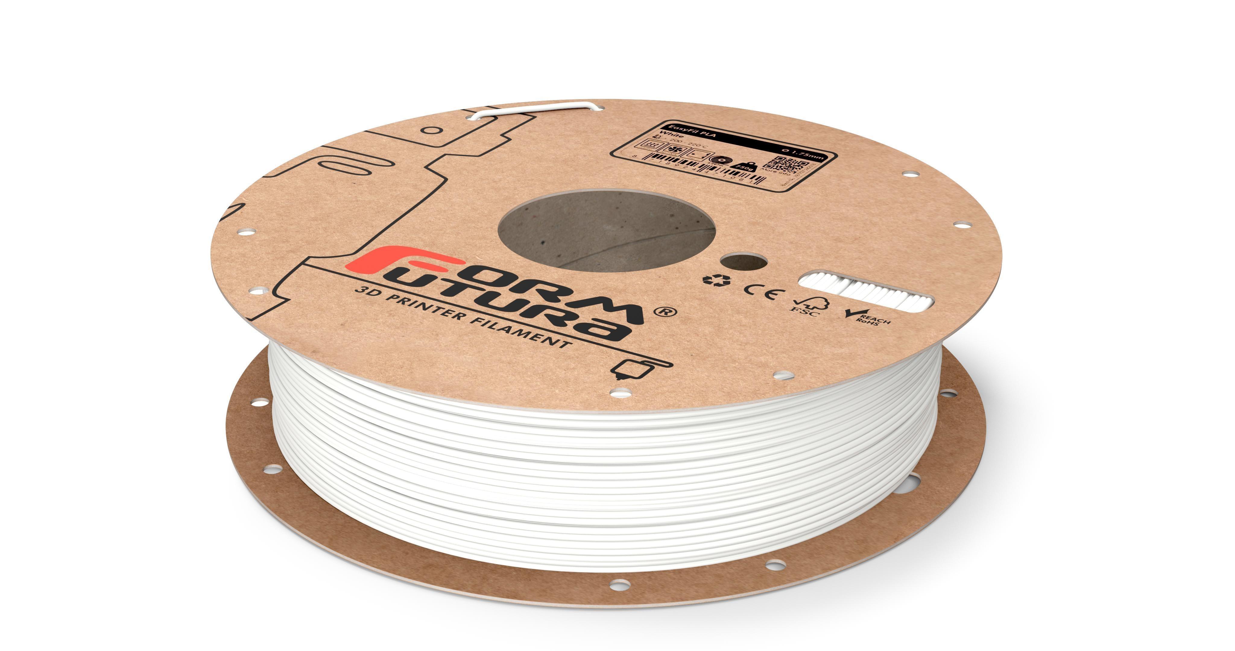PLA Filament EasyFil PLA 2.85mm White 750 gram 3D Printer Filament - John Cootes