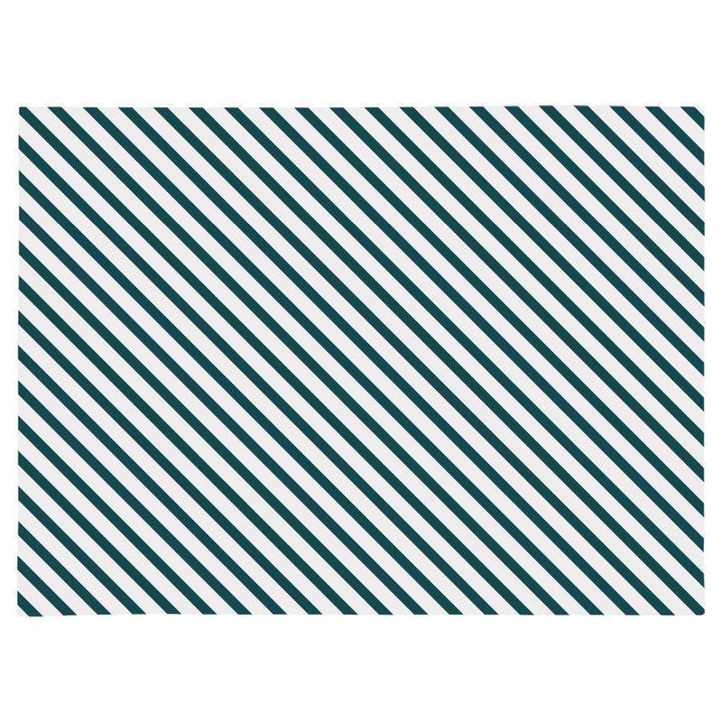 Placemat set of 4-Side Stripe Teal-46cm x 33cm - John Cootes