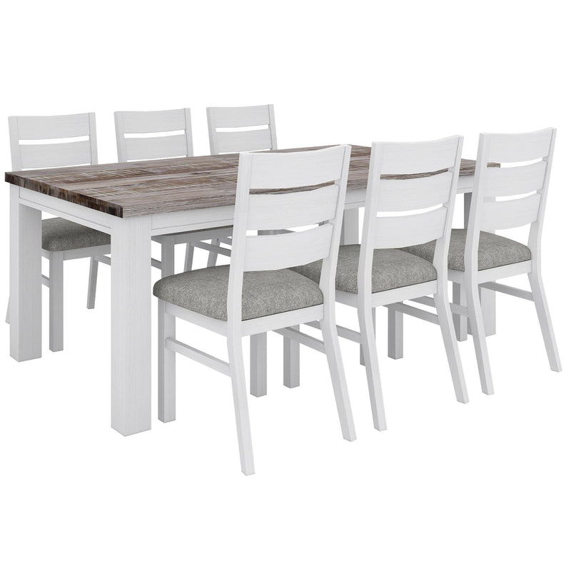 Plumeria Dining Chair Set of 6 Solid Acacia Wood Dining Furniture - White Brush - John Cootes