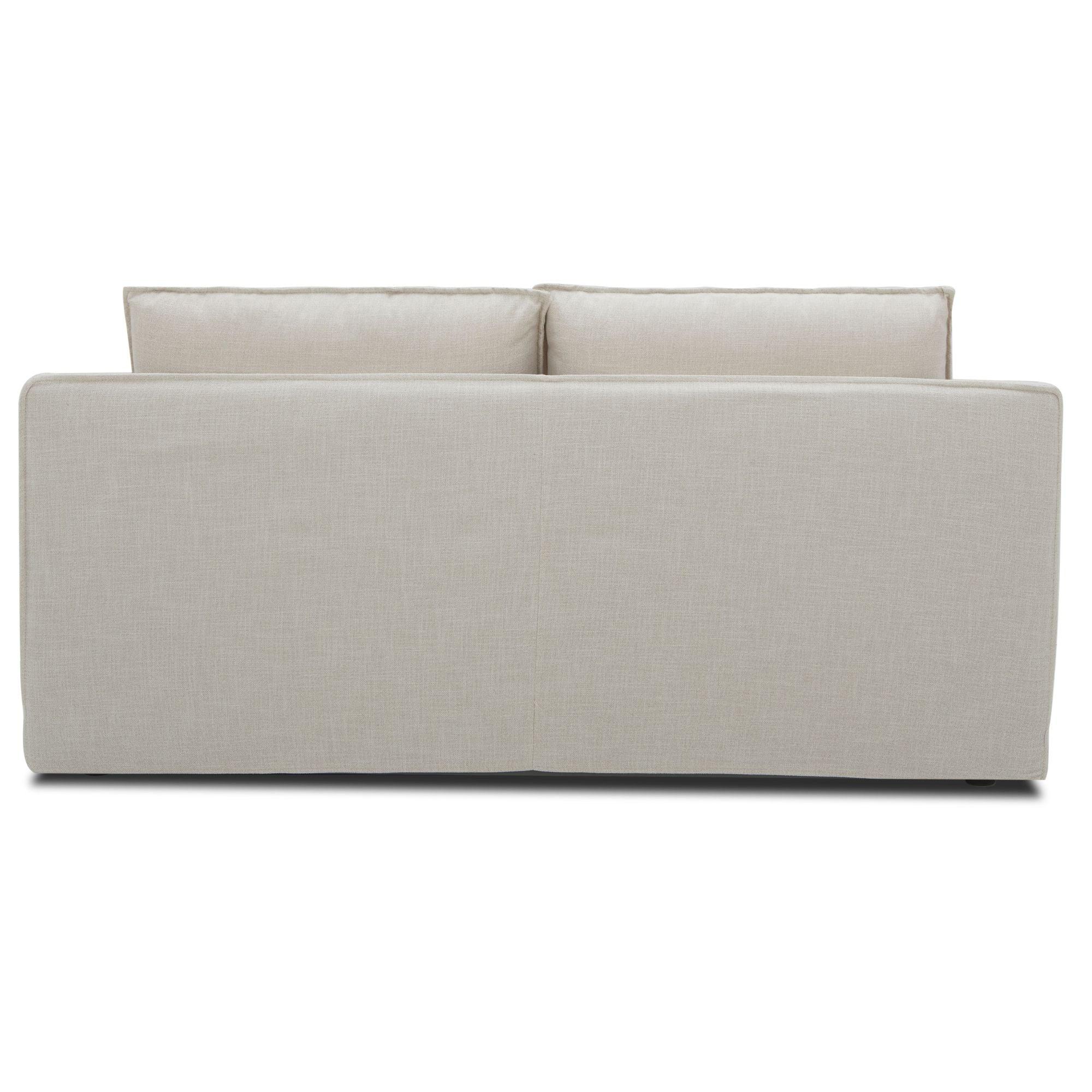 Plushy 2 Seater Sofa Fabric Uplholstered Lounge Couch - Stone - John Cootes