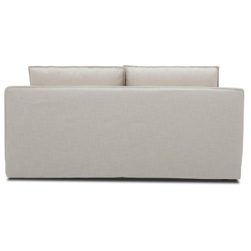 Plushy 2 Seater Sofa Fabric Uplholstered Lounge Couch - Stone - John Cootes