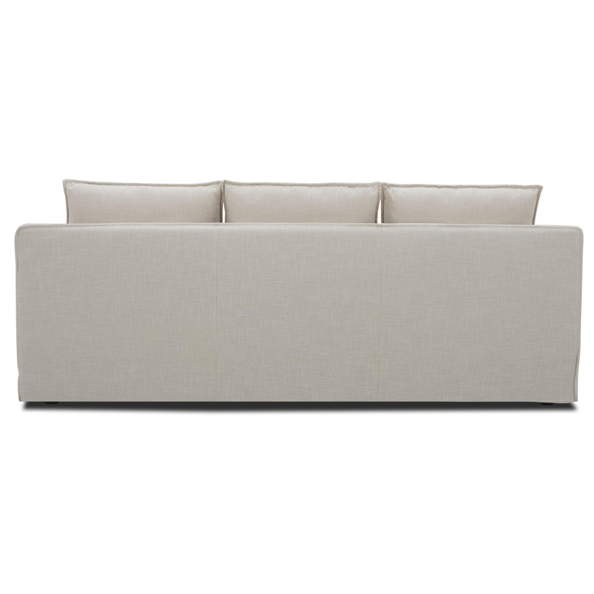 Plushy 3 Seater Sofa Fabric Uplholstered Lounge Couch - Stone - John Cootes