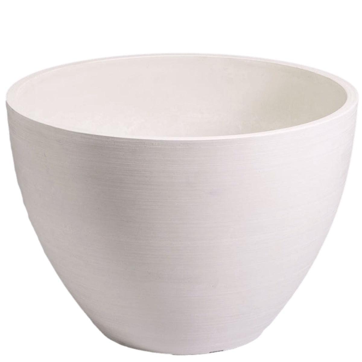 Polished Vintage White Planter Bowl 30cm - John Cootes