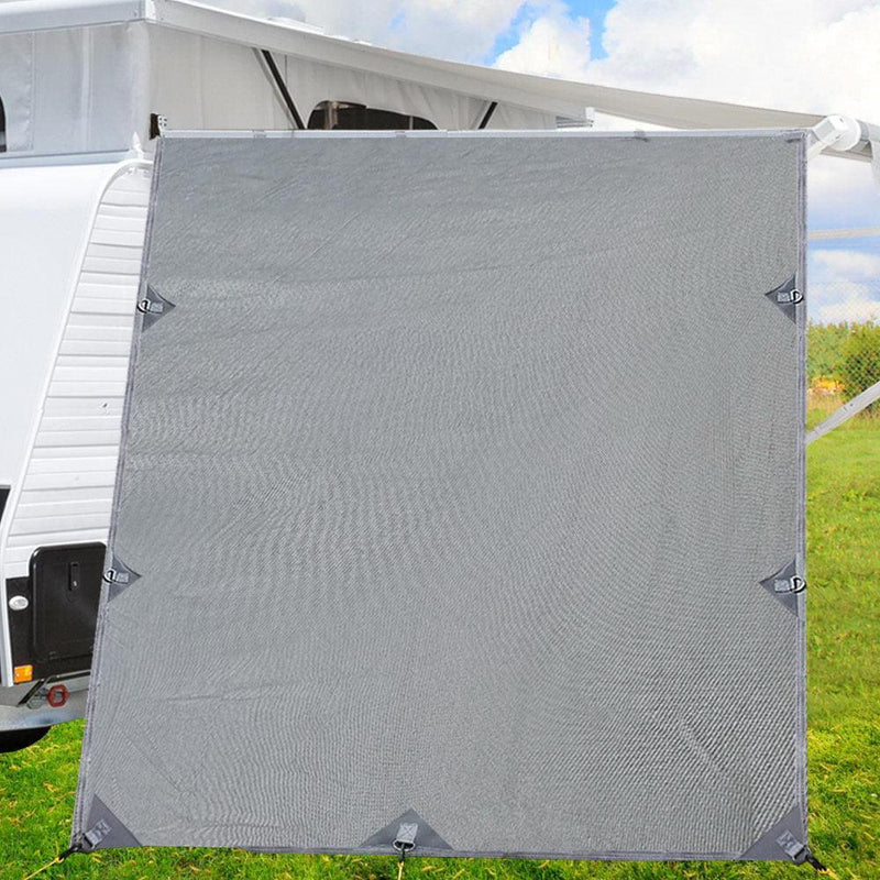 Pop Top Caravan Privacy Screen 2.1 x 1.8M Sun Shade End Wall Roll Out Awning - John Cootes